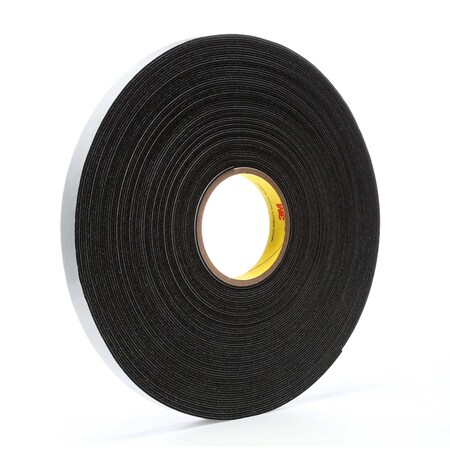 3M Vinyl Foam Tape 4516, Black, 3/4 In X 36 Yd, 62 Mil 7000047492